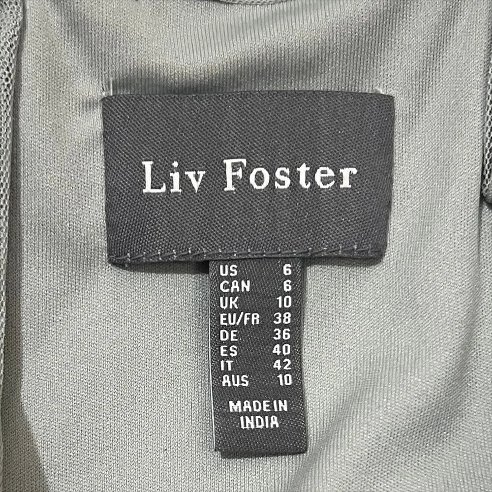 NWT Liv Foster Silver Metallic Beaded Sequin Embellished Mini Dress Size 6 - Image 6