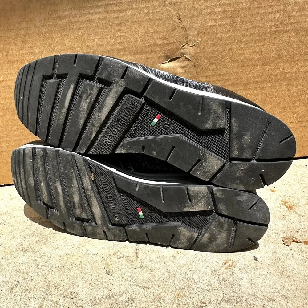 Nero Giardini Rhinestone Leather Sneakers Casual Fashion Pull On Black 41 10.5 - Image 7