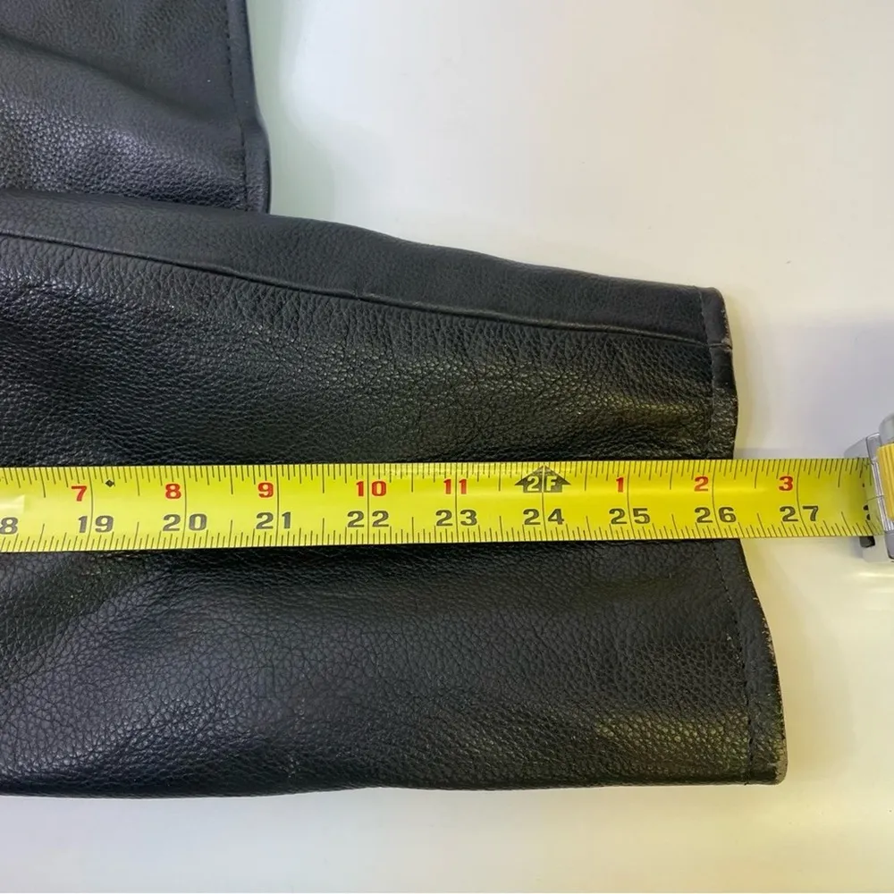 All State Leather Jacket Vintage Coat Biker Moto Zip Up 90s Quilted Lining Size 3X - Image 7