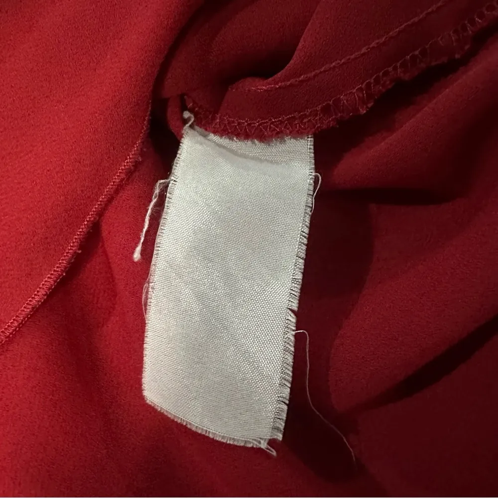 Karen Kane Red and Orange Sheath Midi Dress V-neck Sleeveless - Image 7