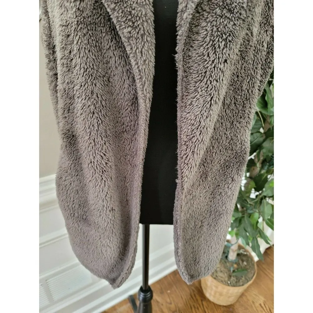 Countess Women's Brown 100% Polyester Sleeveless Faux Fur Hooded Cardigan Size S - Image 3