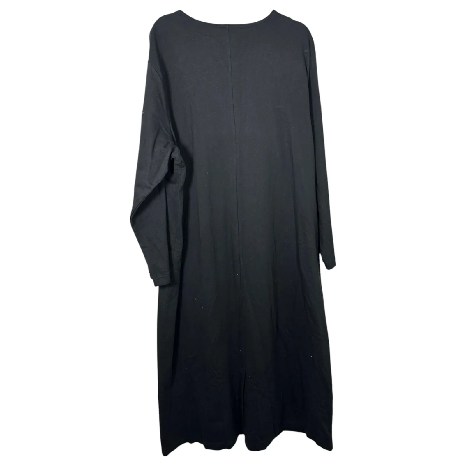 The Quacker Factory Vintage Winter Snowman Cotton Shift Shirt Dress Black 3X NEW - Image 4