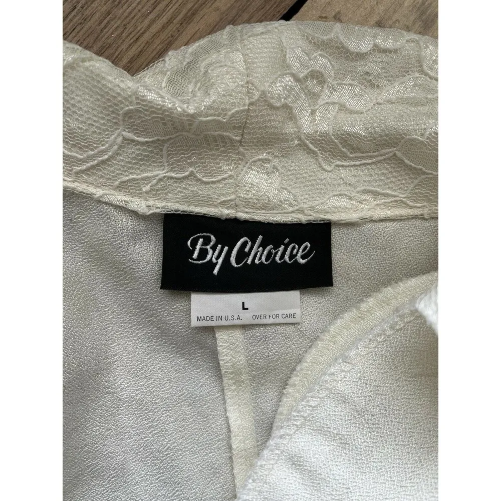 NWT By Choice Off White Single Button Long Lace Lined VTG Blazer Size Large - Image 5