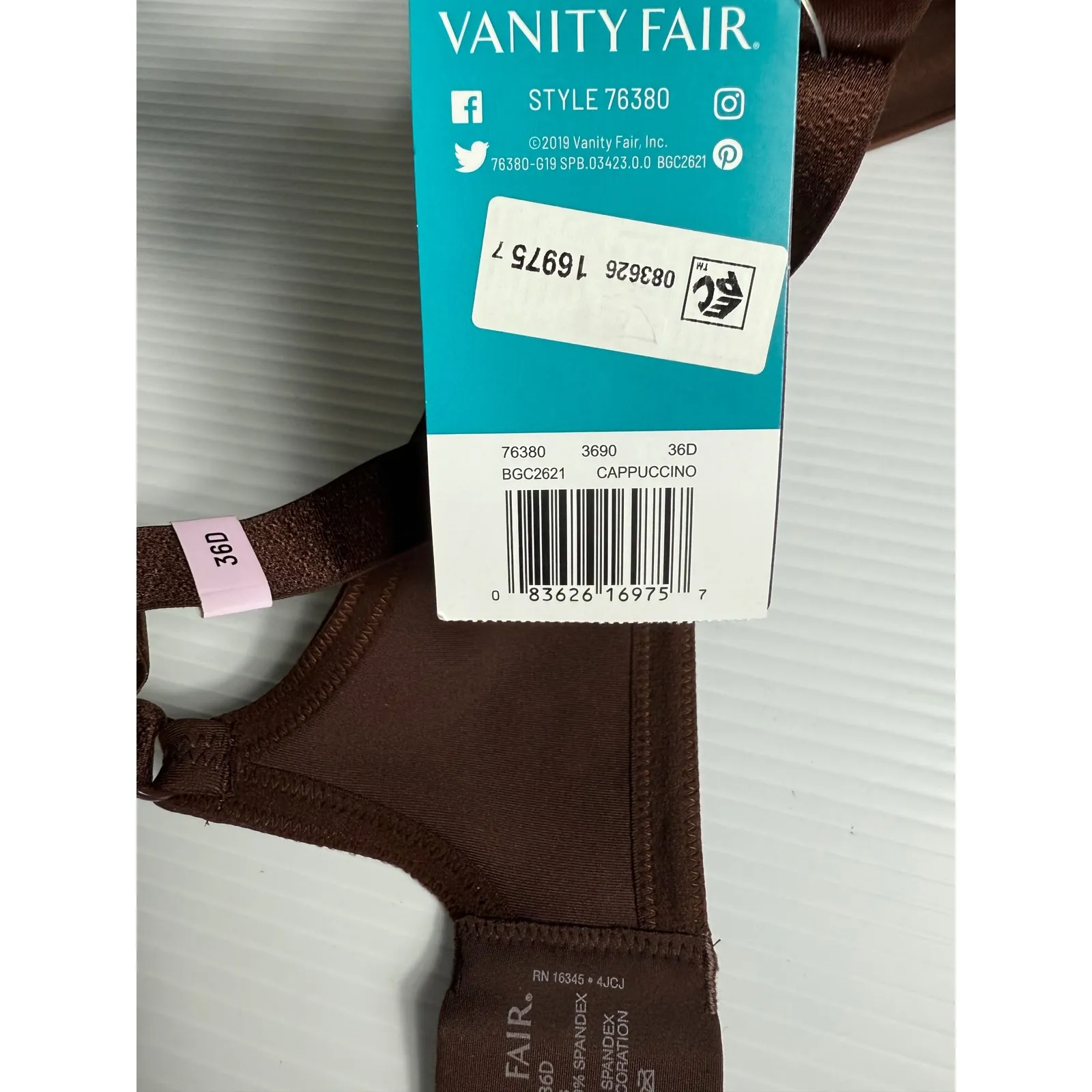 Vanity Fair Style 76380 Full Coverage Comfort Bra Cappuccino 36D - Image 4