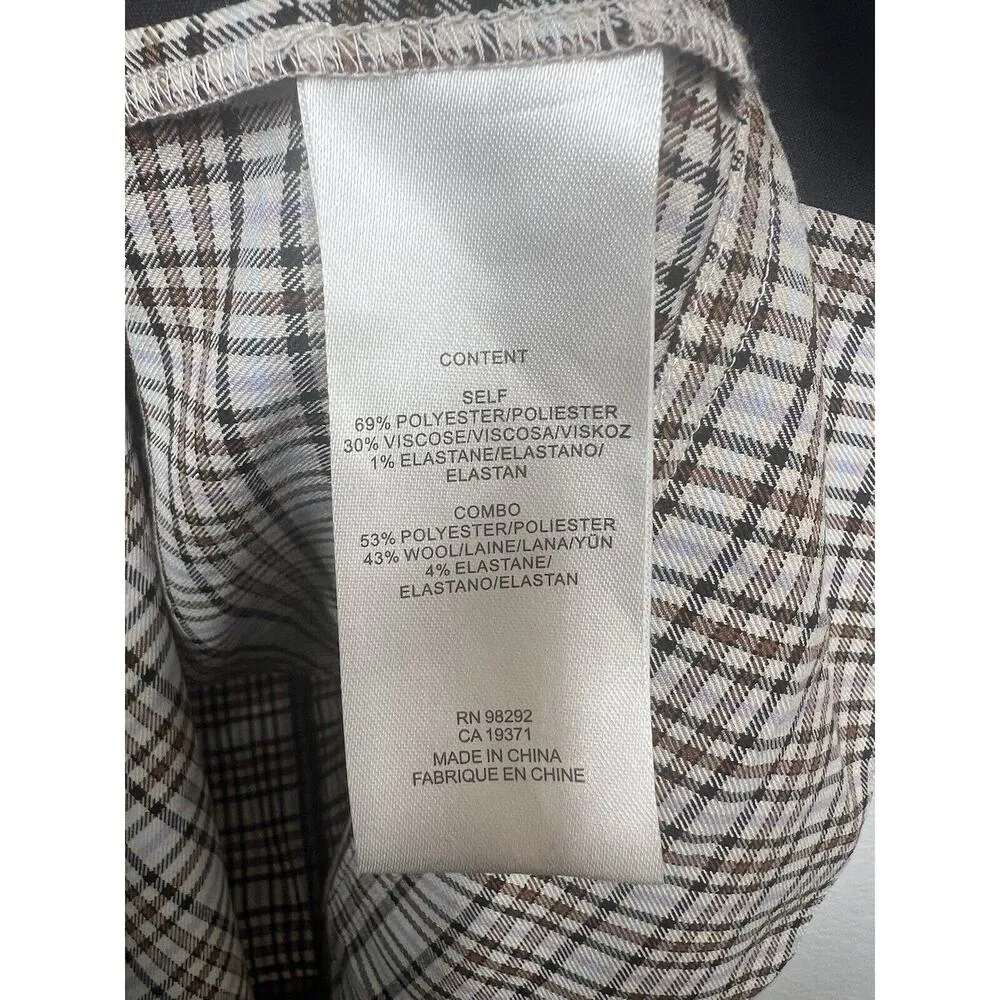 Tibi Sana Color Block Plaid Shift Dress Size 8 Dark Academia Asymmetric - Image 5