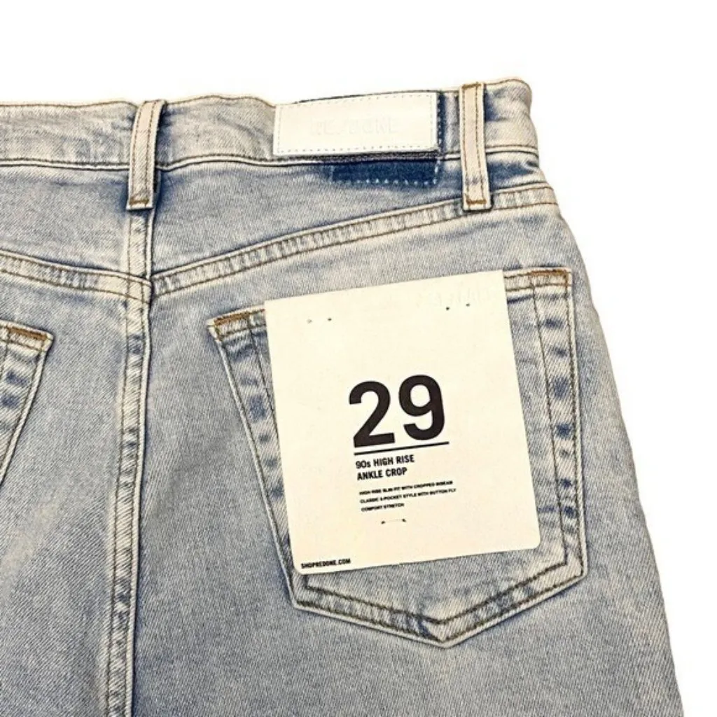 NEW Re/Done 90s High Rise Ankle Crop in Calm Waters Blue Size 29 - Image 5