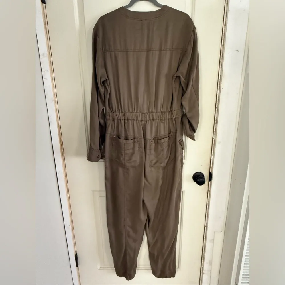 Free People Time For Me Coveralls Jumpsuit in Olive Green Size Small EUC - Image 5
