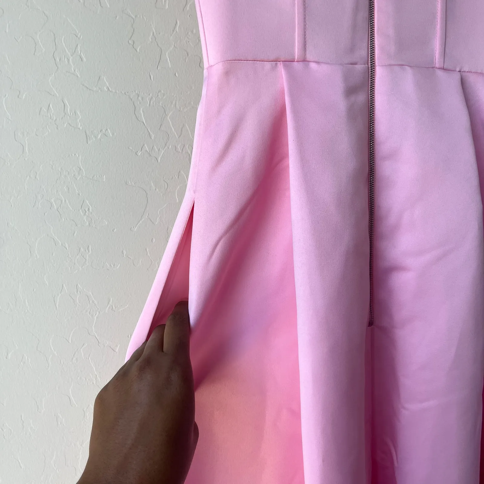 NEW Pinko Digimond‎ Pink Strapless Satin Pleated High - Image 10