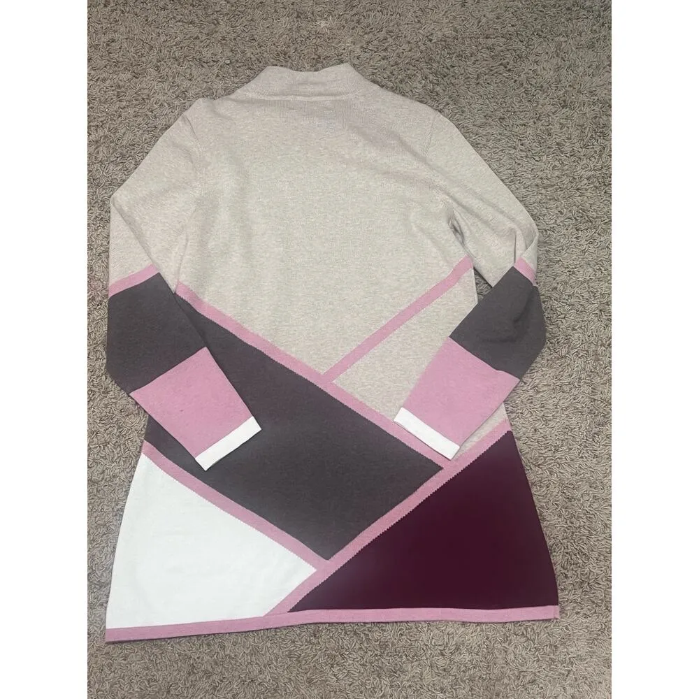 Aventura Women's L Geometric High Neck Sweater Dress Multicolor Casual Size L - Image 2