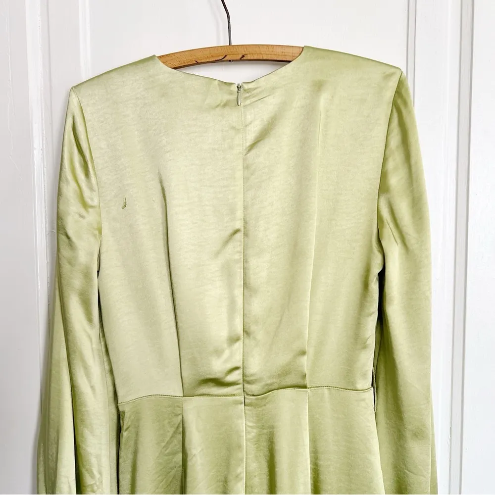 ELLIATT • Kai Maxi Dress in Avocado green satin gown bridesmaid formal - Image 12