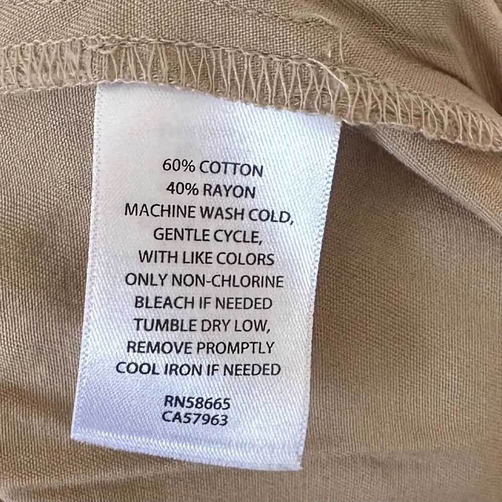 NWT Abound Beige Tan Khaki Casual Elastic Waist Pull On Pants - 2X - Image 5