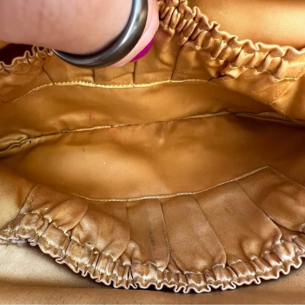 Vintage Jolles Austria Purse Petit Point Embroidered Floral 1930s Tapestry Black - Image 5