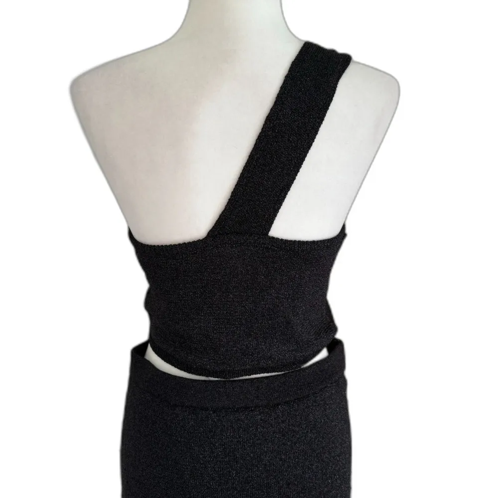 House of Harlow | Black Crop Top & Maxi Skirt Set One Shoulder Size Medium NWT - Image 5