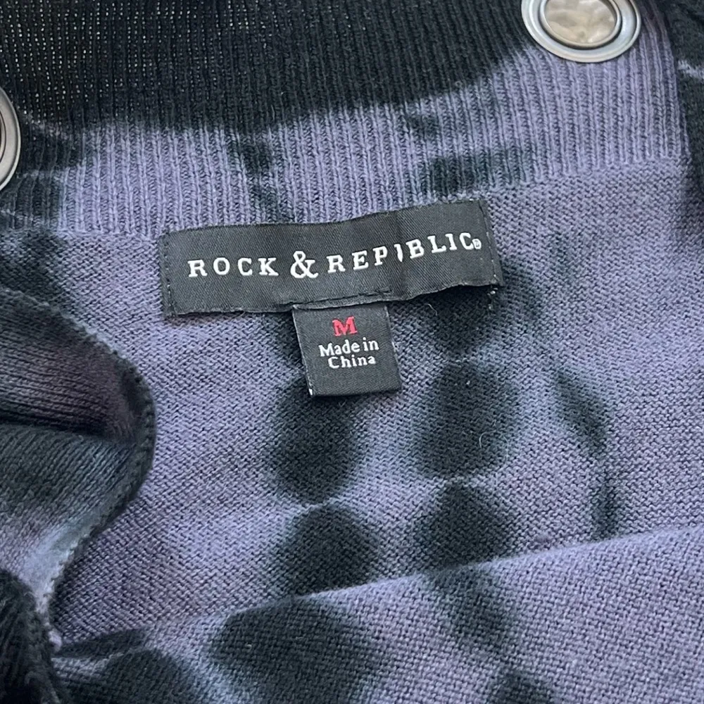 Rock & Republic Cold Shoulder Tie Dye Knit Pullover Long Sleeve Sweater Medium - Image 6