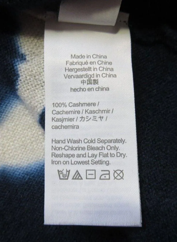 NWT J.Crew Short-sleeve Cashmere T-shirt in Navy Snow Tie-Dye Sweater M - Image 4