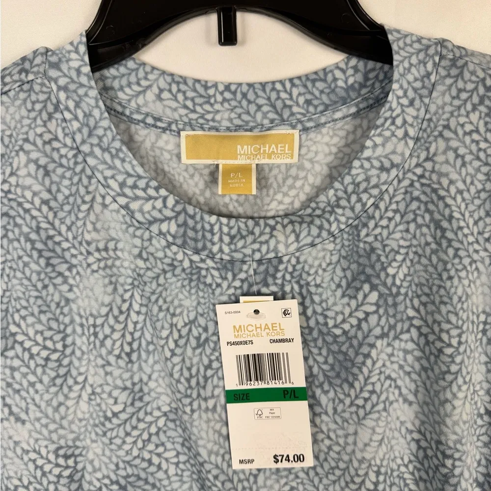 Michael Kors Blue Asymmetrical Muscle‎ Tee​ - Image 2