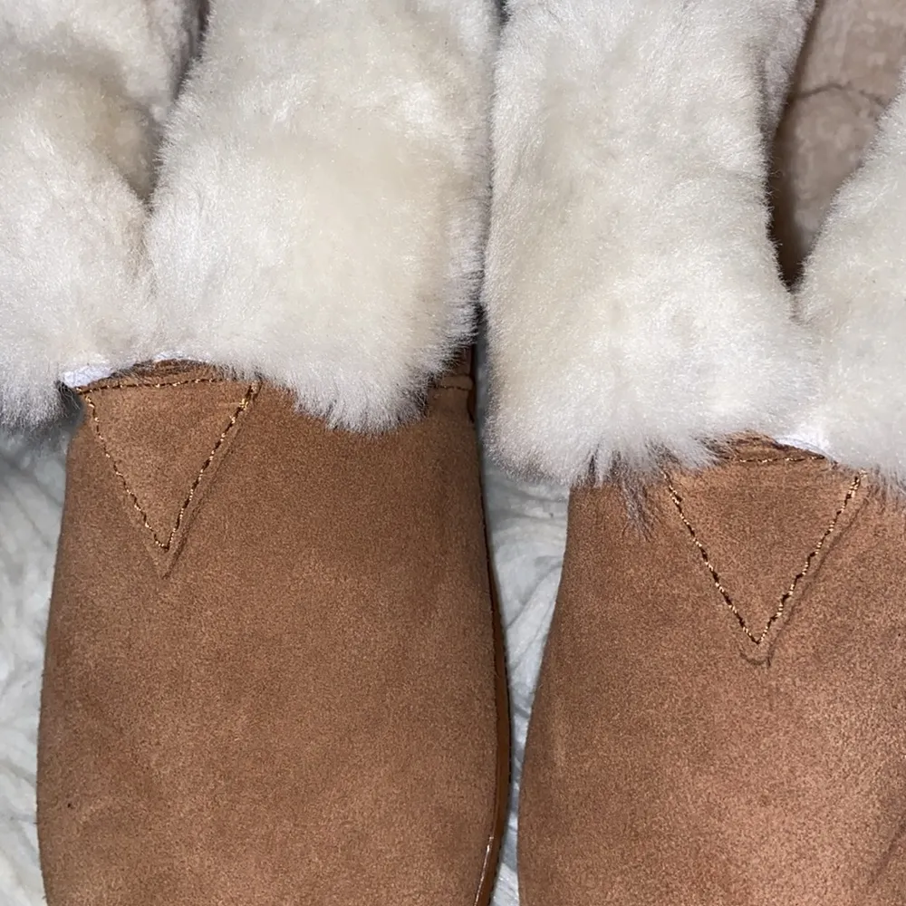 Sickafus Sheepskins Real Sheepskin Ladies Booties Size 8 Tan New - Image 7
