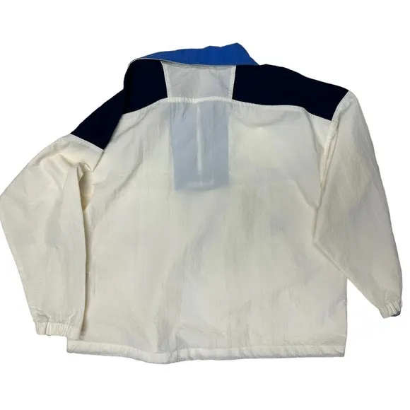 Columbia Windbreaker Half Zip Blue‎ Cream Mens Size L Vintage Blue White Light - Image 2