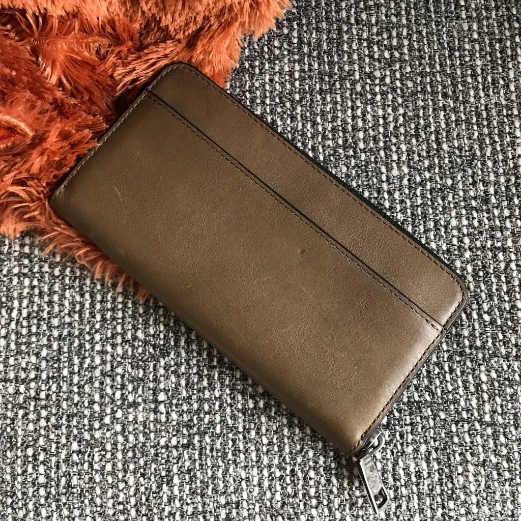 Coach Accordion Leather Wallet With Western Rivets And Snakeskin Patchwork - Image 5