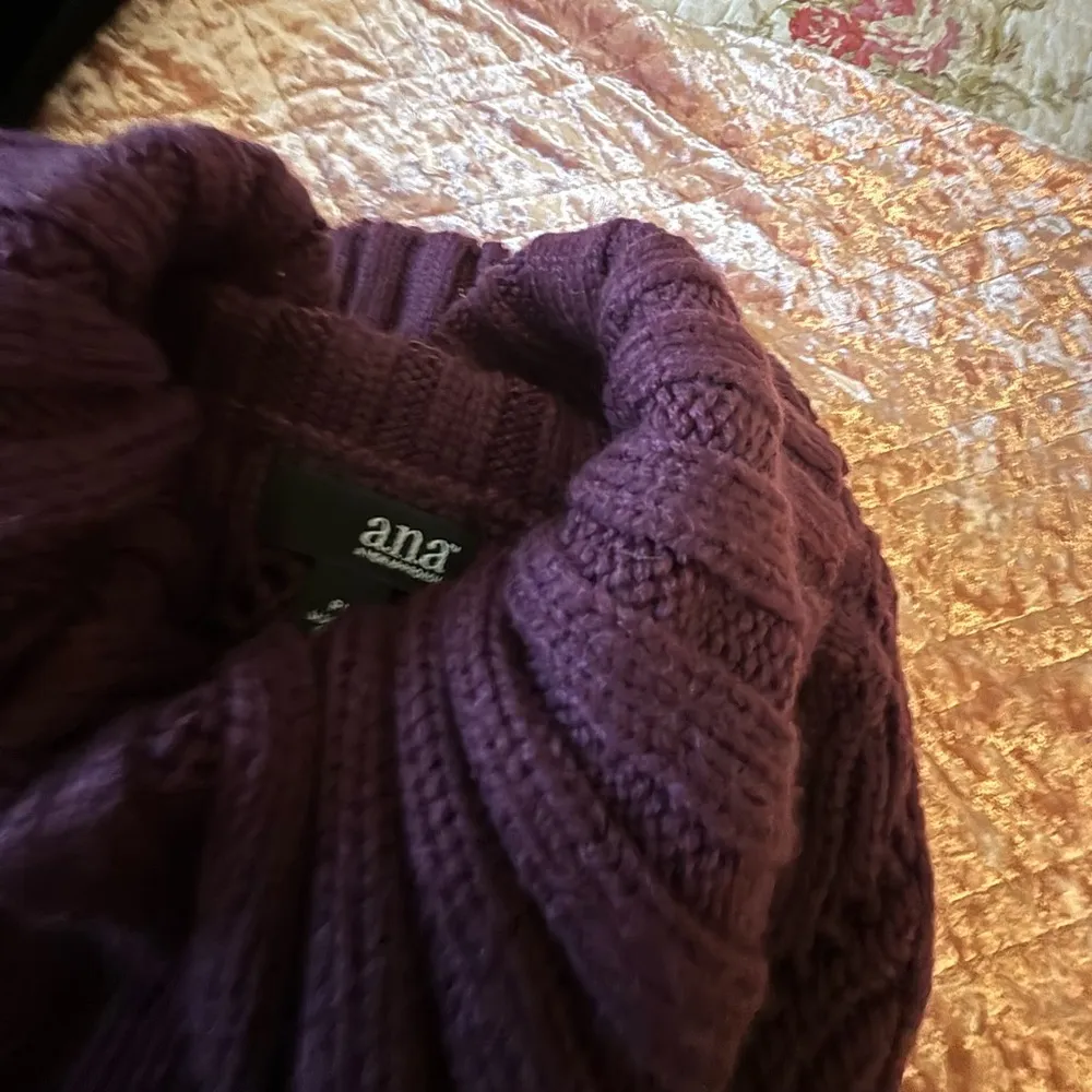 ANA A NEW APPEAL Women’s NWTS Eggplant chunky turtleneck Sweater knit - Image 3