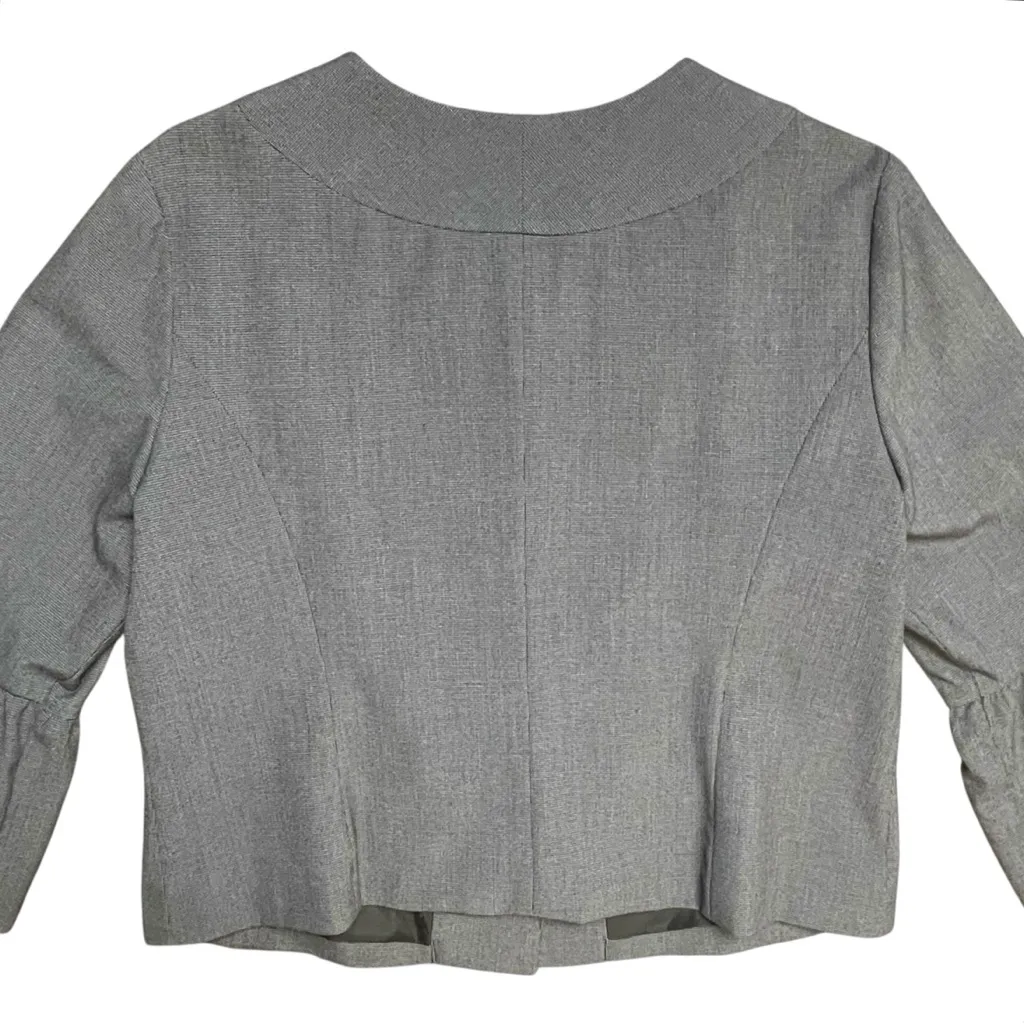 Apt 9 Blazer Womens 16 Gray Button Up Lined 3/4 Bell Sleeve Office Chic EUC - Image 7