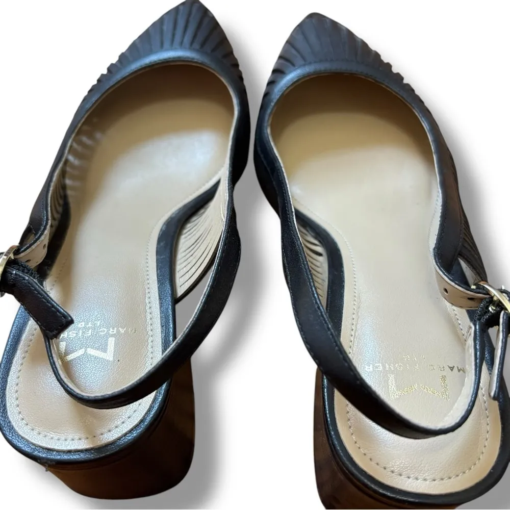 Marc Fisher Black "Zabie" Slingback Shoes - Size 6M - Image 6