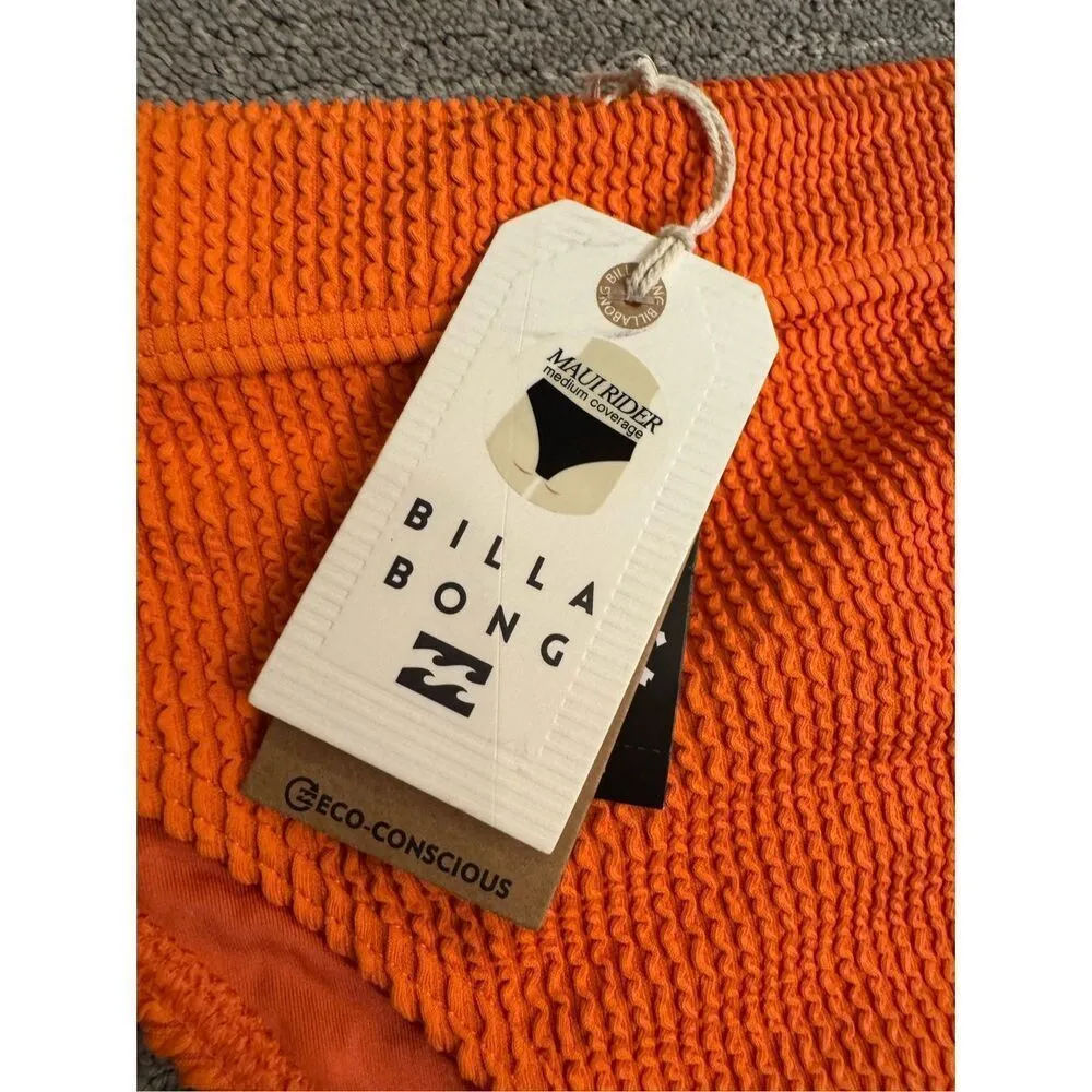 Billabong Orange Summer High Maui Rider Ribbed Bikini Bottoms XL NWT - Image 3