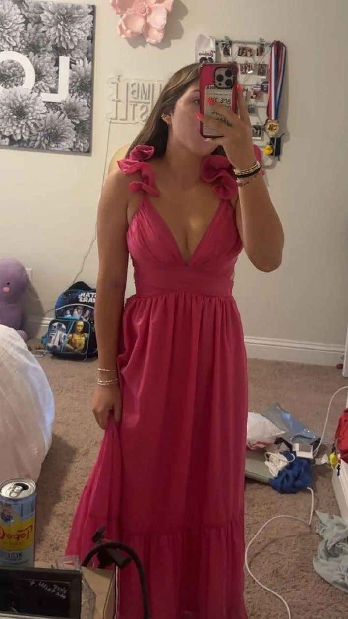 Pink petal and pup maxi dress - Image 3