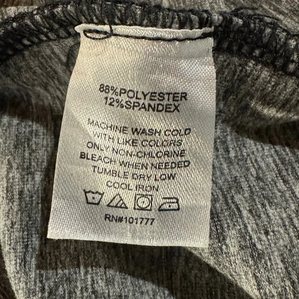 Soybu Small A-Line Mini Dress Floral Ruched 3/4 Sleeves Boat Neck Stretch Gray - Image 7