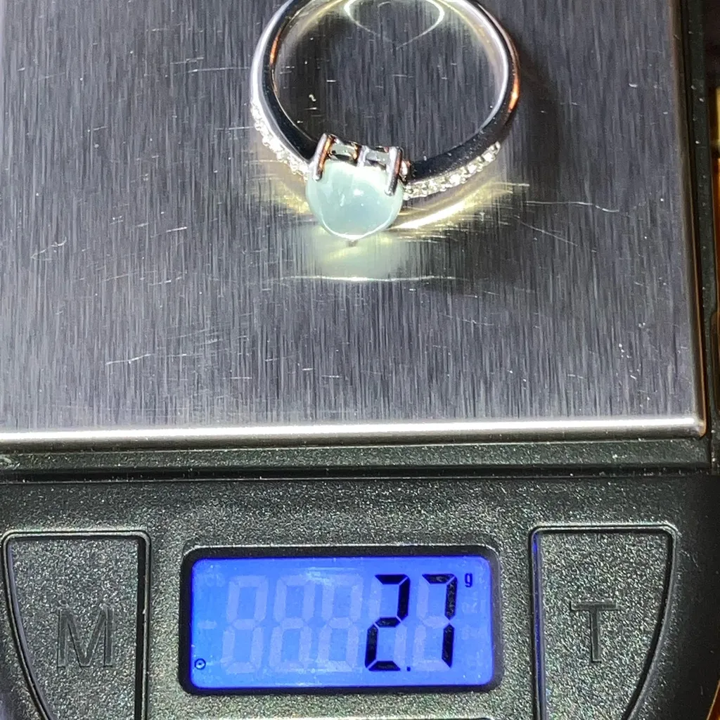 Genuine Aquamarine Sterling Silver Heart Ring Size 9.75 - Image 9