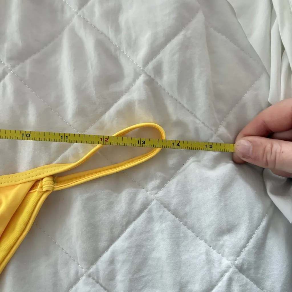 Awful Bitter Womens Size Large Classic Bikini Bottom Thong Yellow Summer Beach - Image 3