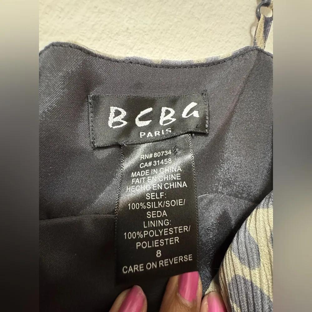 Y2K 2000s BCBG Paris Silk Fairy Dress Size 8 Rare!! Gray - Image 4