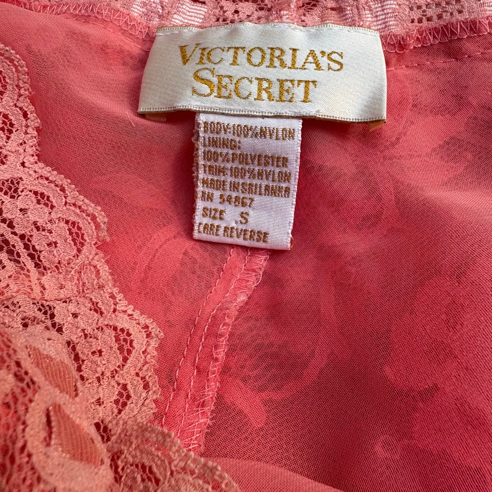 VTG Victorias Secret Gold Label Bodysuit Teddy Sm Peach Lace  Bows Coquette Sexy - Image 5