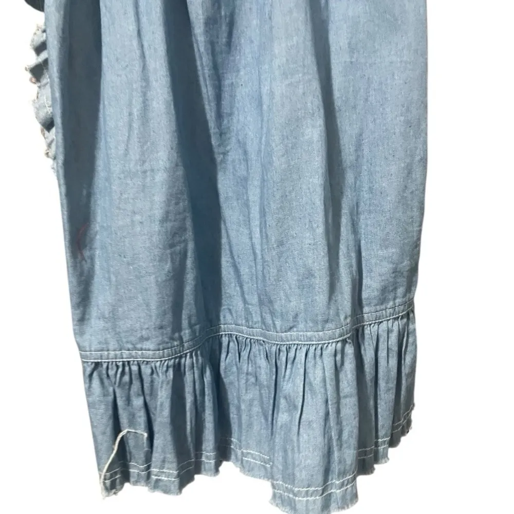 The Impeccable Pig Chambray Wrap Mini Dress Medium - Image 10