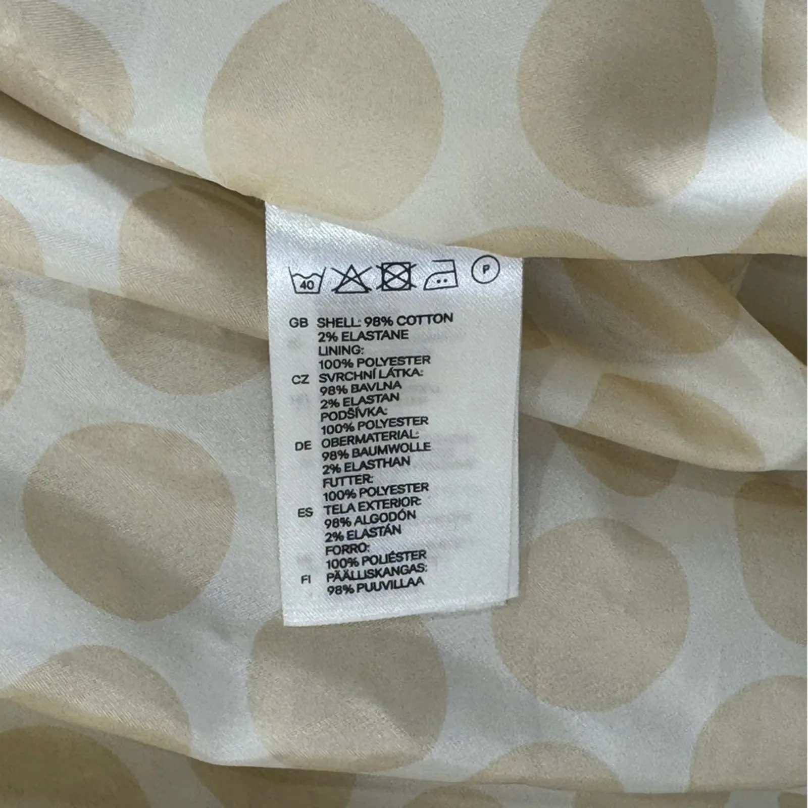 H&M Light Beige Button-Up Long Trench Coat Cotton Women Size 8 Feminine Neutral - Image 6