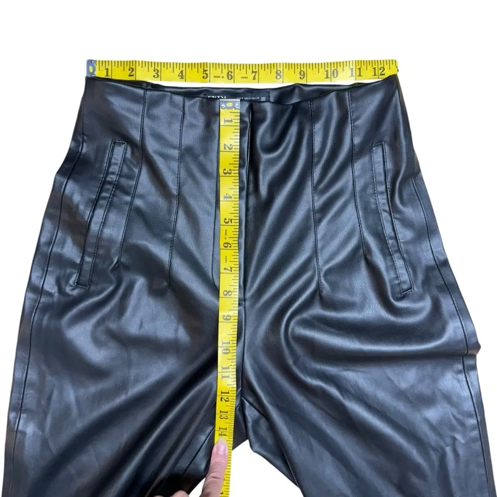 Zara Ankle Faux Leather Pants High Rise  Black Size Small - Image 11