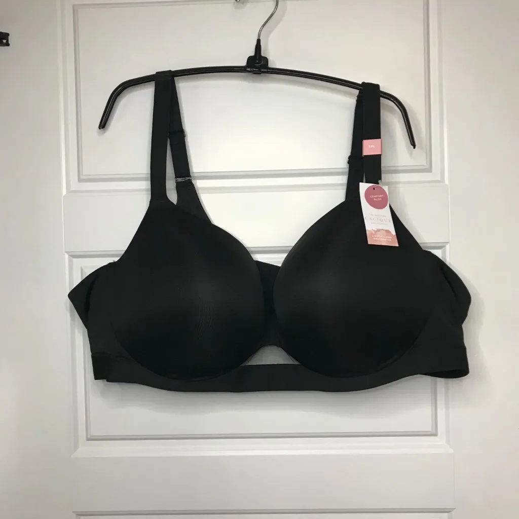 Cacique Women's Comfort Bliss Lightly Lined Balconette Bra Size‎ 52C Black NEW - Image 2