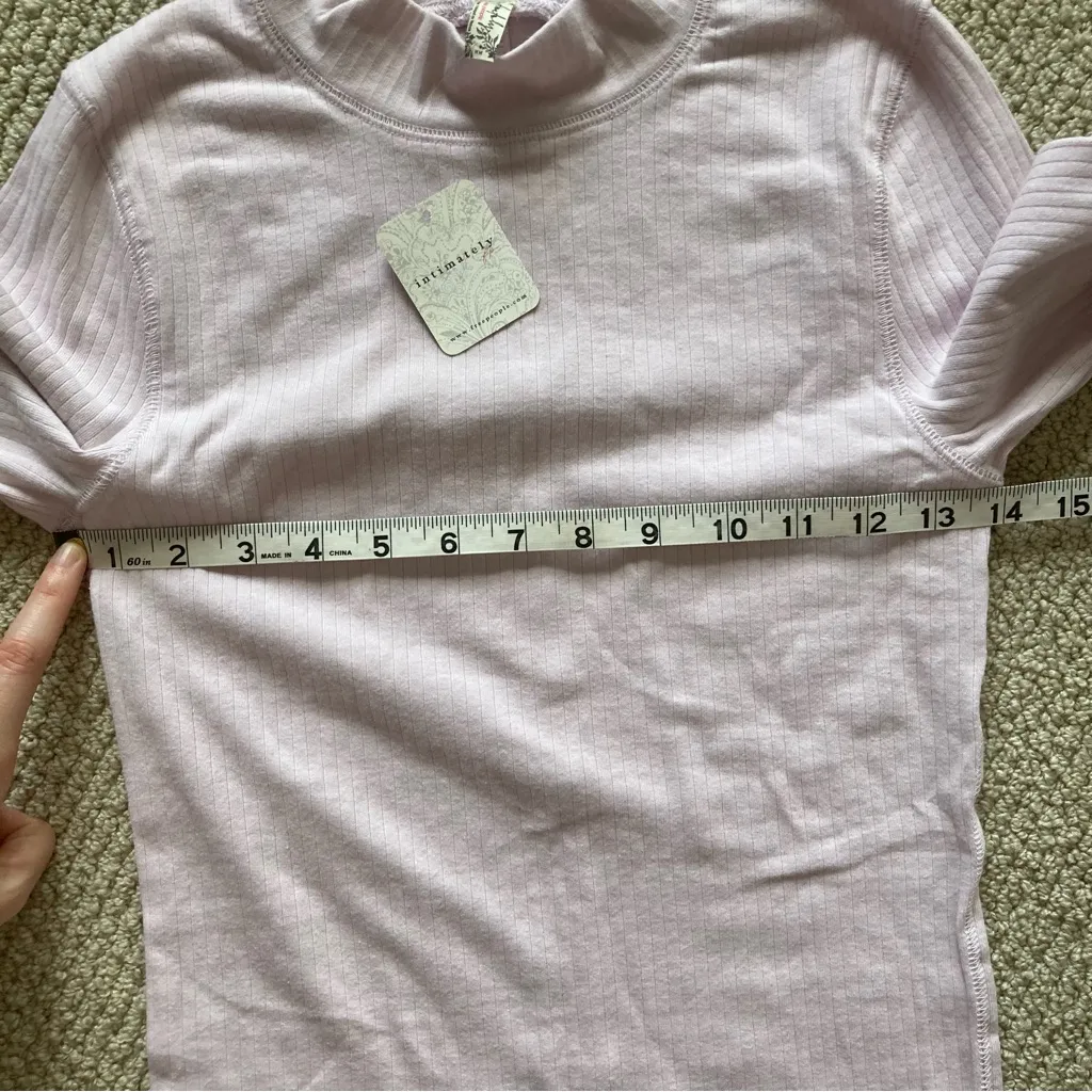 Free People Ribbed Mock Neck Long Sleeve Bodycon Blouse Purple Size Medium NWT - Image 6