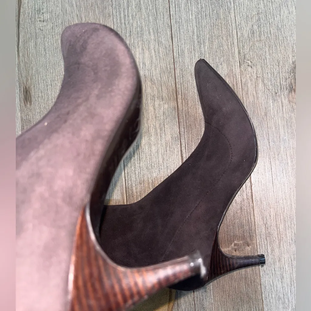Brown Faux suede leather sock boots size 8 1/2 - Image 13