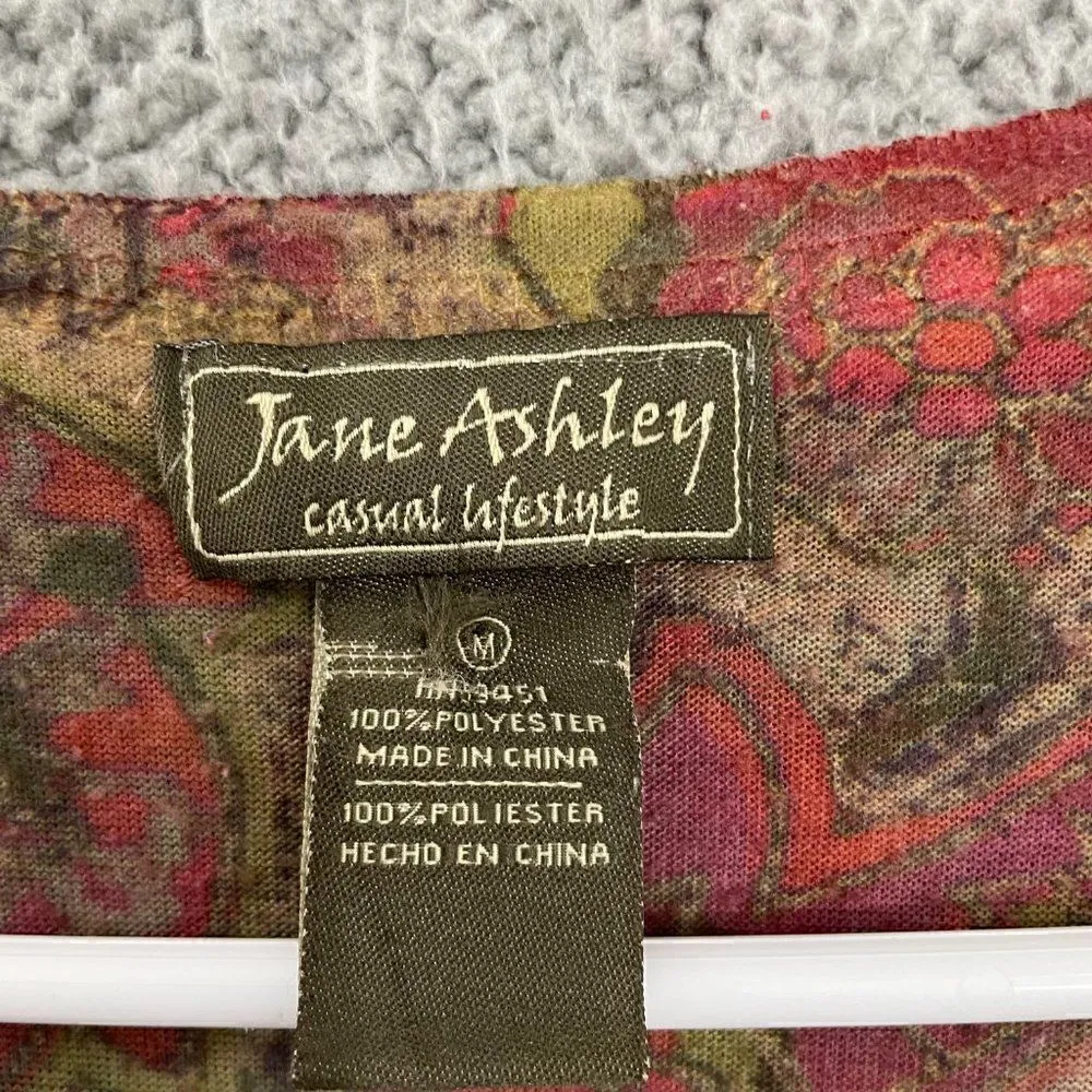 Jane Ashley‎ Women M 3/4 Sleeve Paisley Y2K Top - Image 5