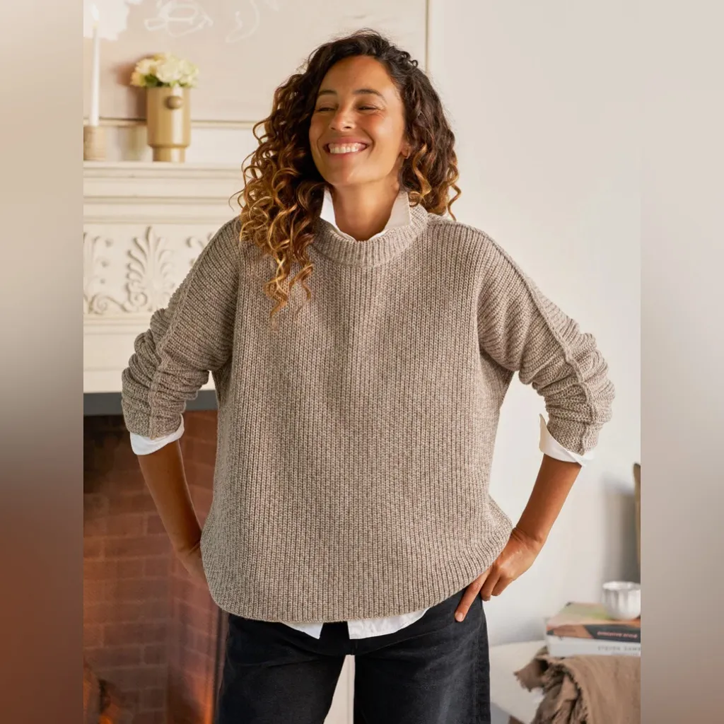 Frank & Eileen Montecito Sweater in Sandstone, Size X-Small - Image 2