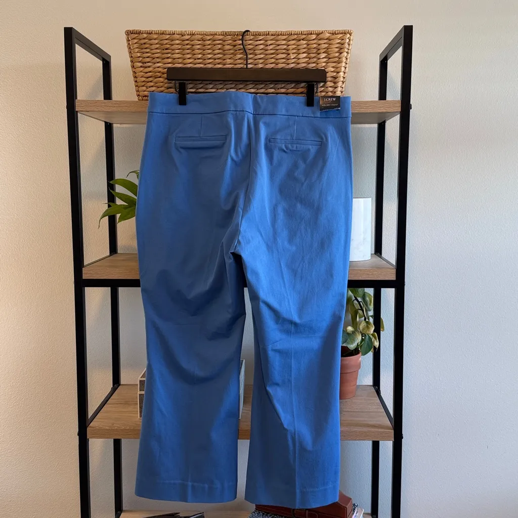 NWT J Crew Kelsey Cropped Stretch Flare Blue HighRise Woven Career Dress Pant 14 - Image 5