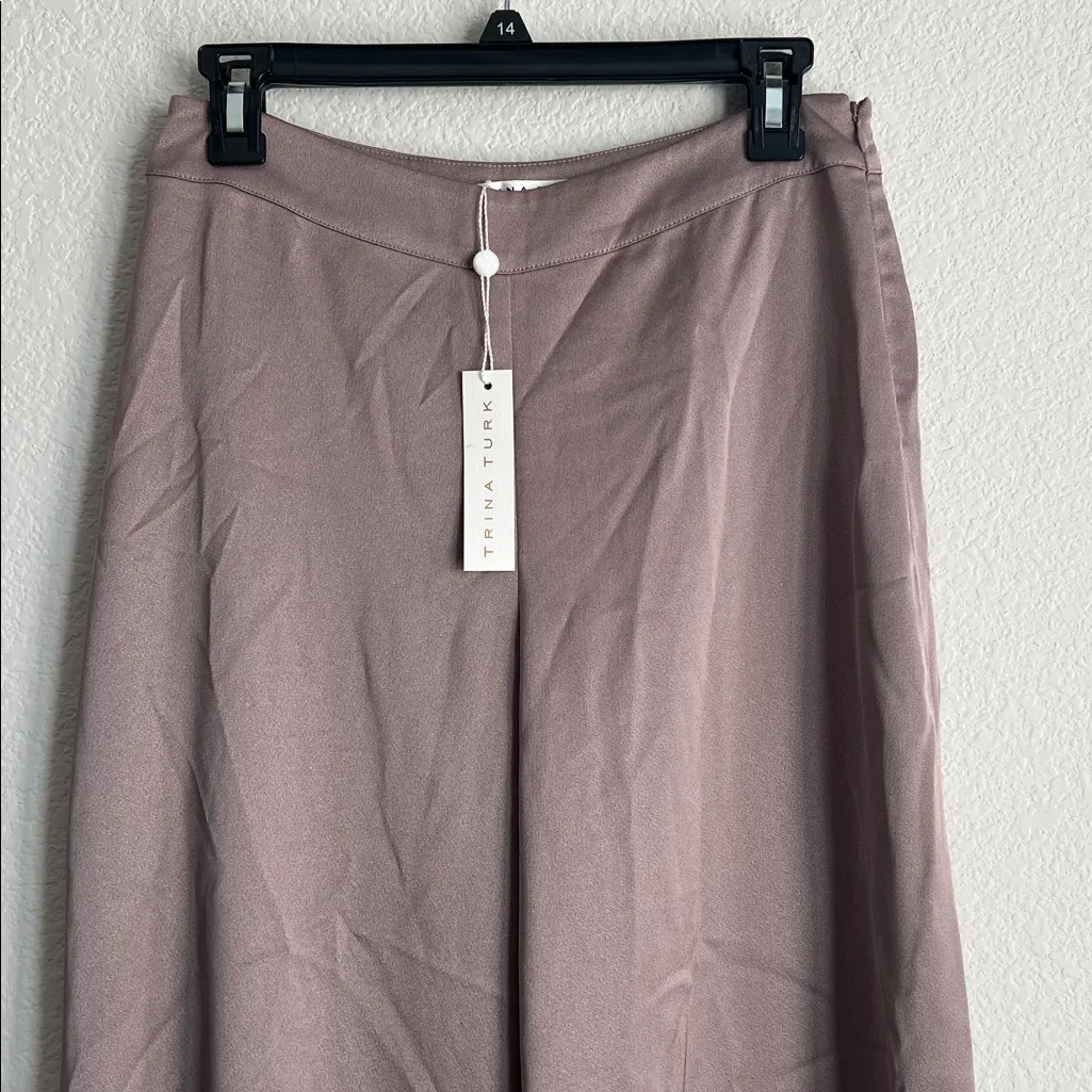 Trina Turk Wide-Leg Satin Pants in Mauve, Size 2, New w/Tag - Image 6