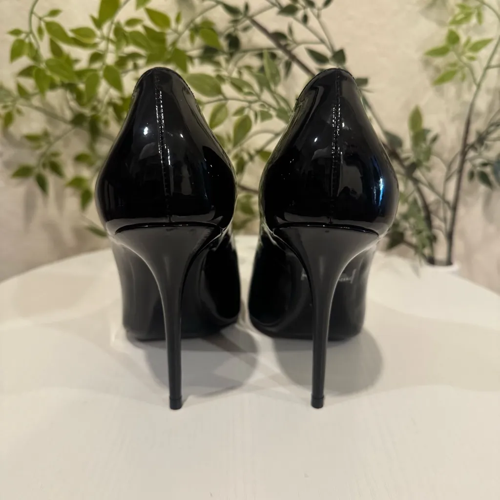 Auenthic Saint Laurent Square Toe Black Pump Heel Sandal Size 36 NIB - Image 4