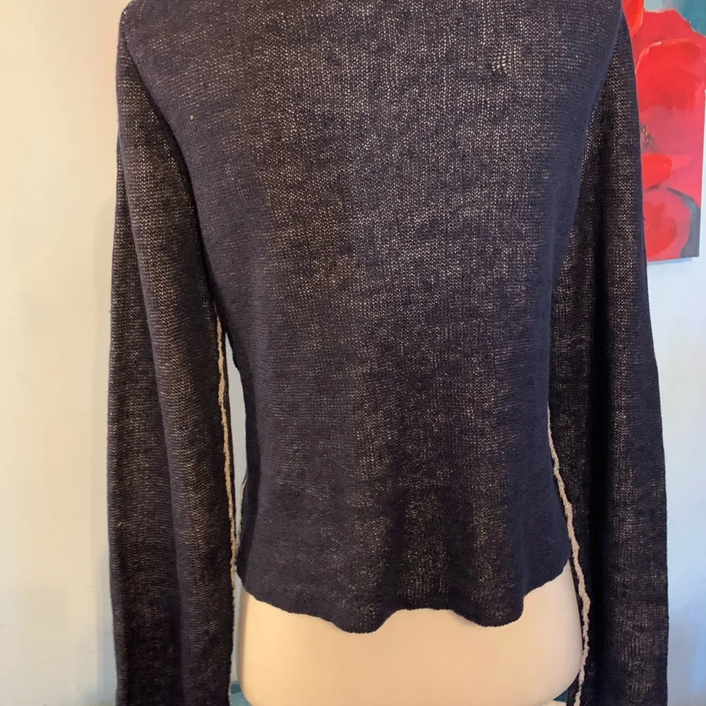 Eileen Fisher Organic Linen Short Zip Front Jacket Top Sweater Size XS - Image 5