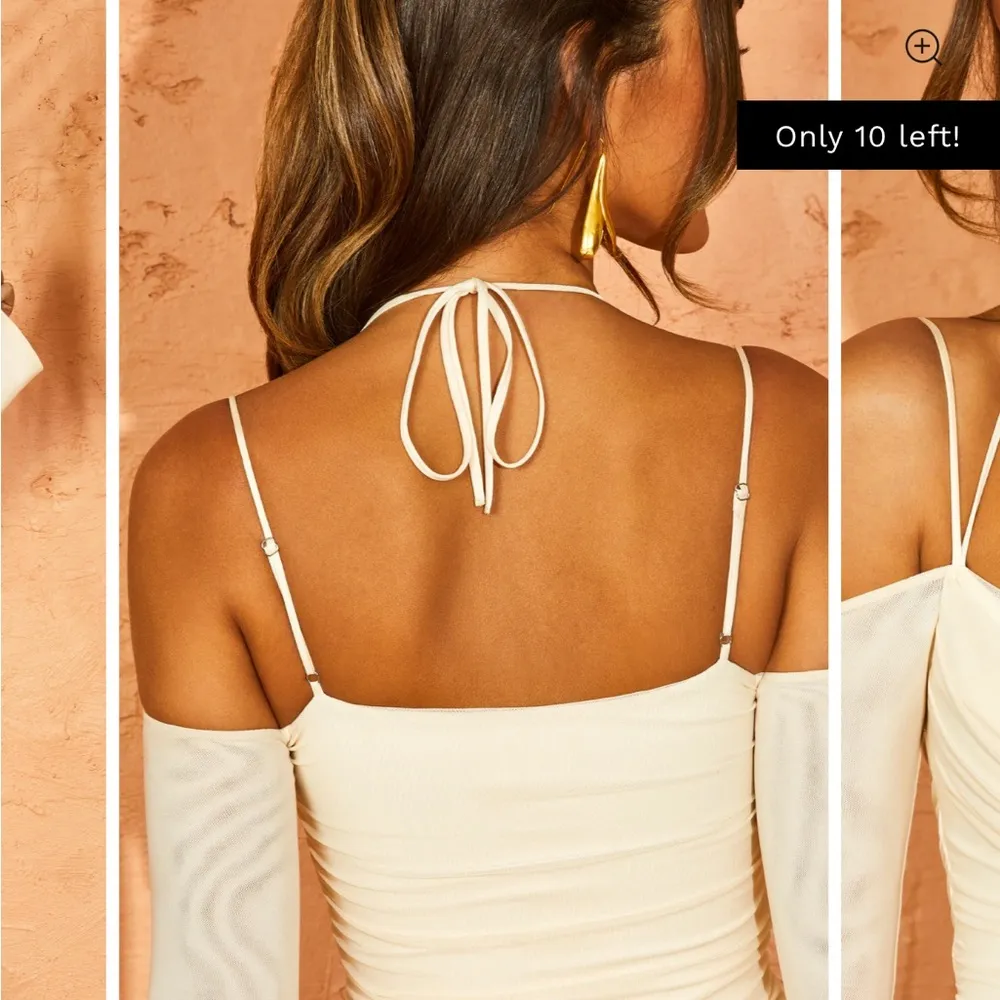 ODYSSEY Fluted Sleeve Mini Dress in Ivory - Image 2