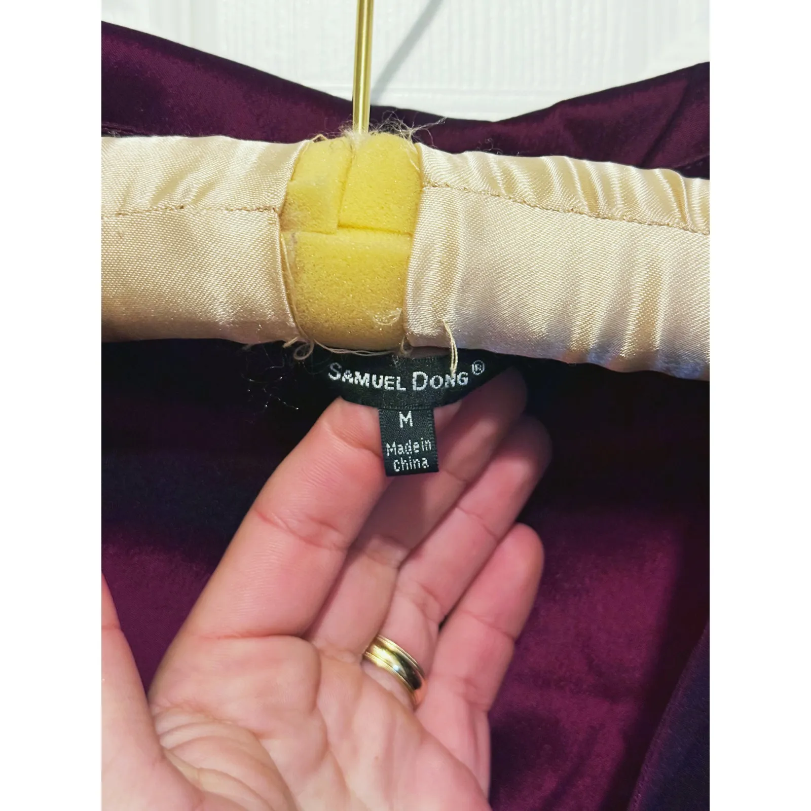 Samuel Dong Burgundy Satin Skirt Suit Set M Romantic Power Vintage Executive Red Size M - Image 6