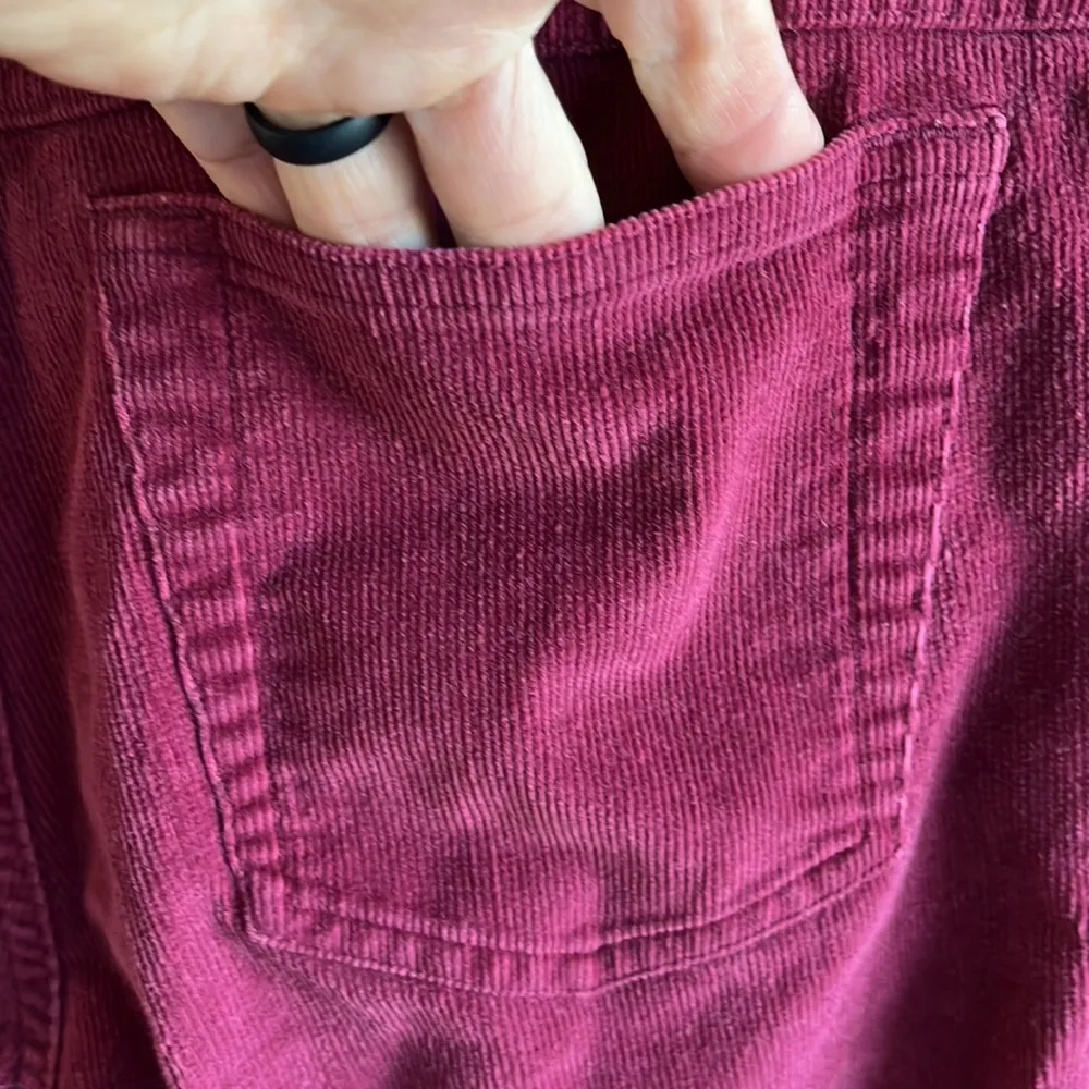 Vintage St Johns Bay Cords Cranberry Wine Corduroy pants Womens 8 Petite - Image 5