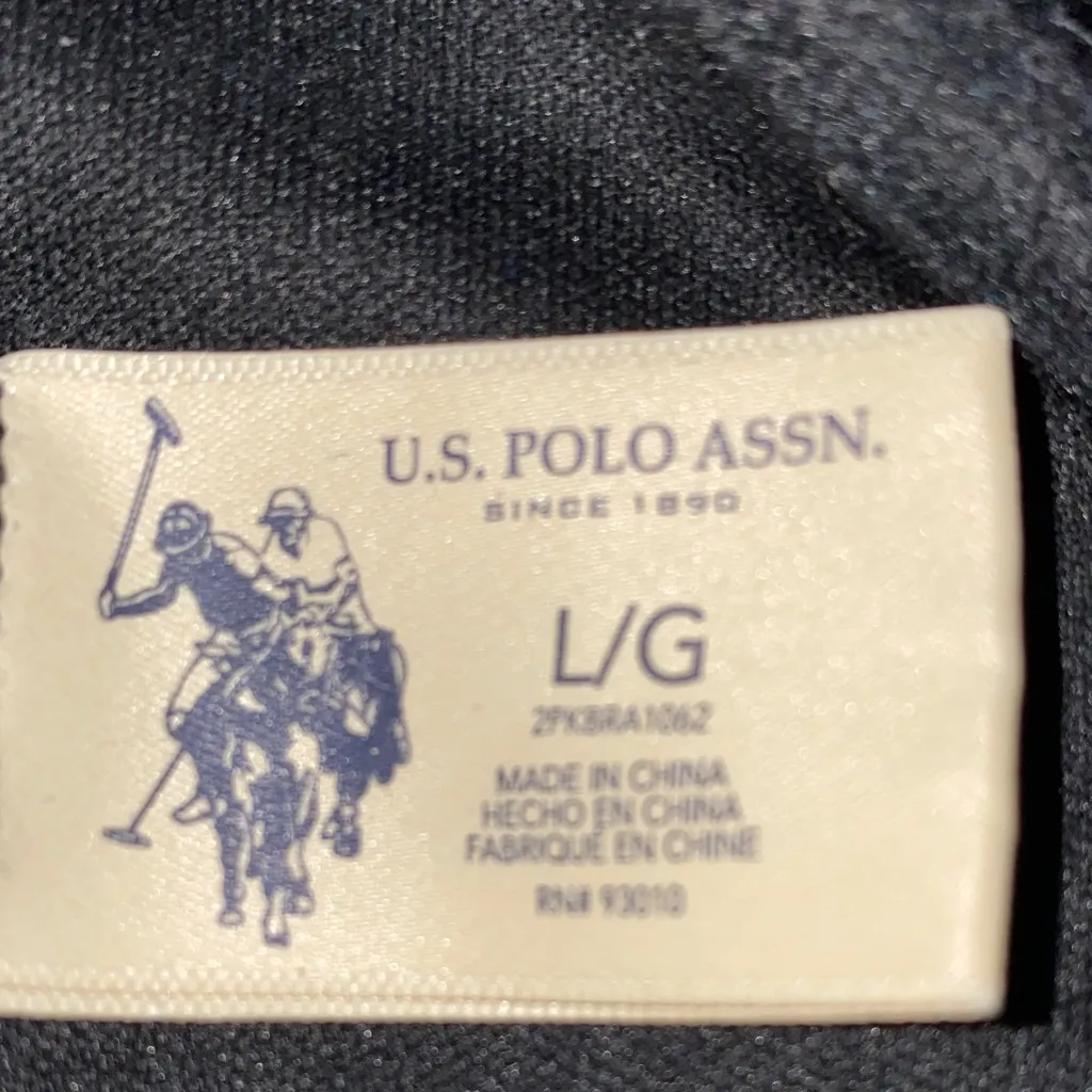 U.S. POLO ASSN. sports bra black gray key hole racer back lightly padded size L - Image 5