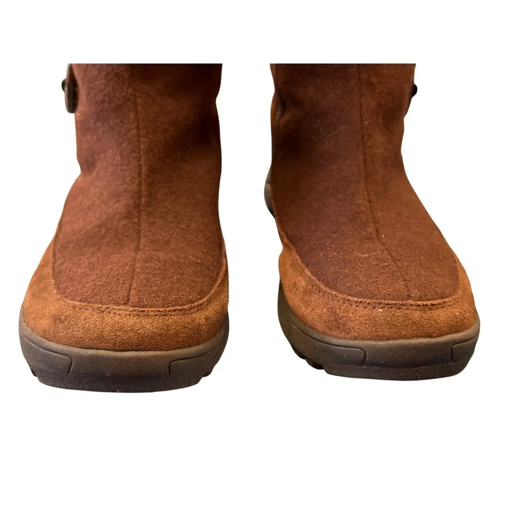 Lands End Womens Brown Suede Winter Boots Sz 8 SKU 8946 - Image 4